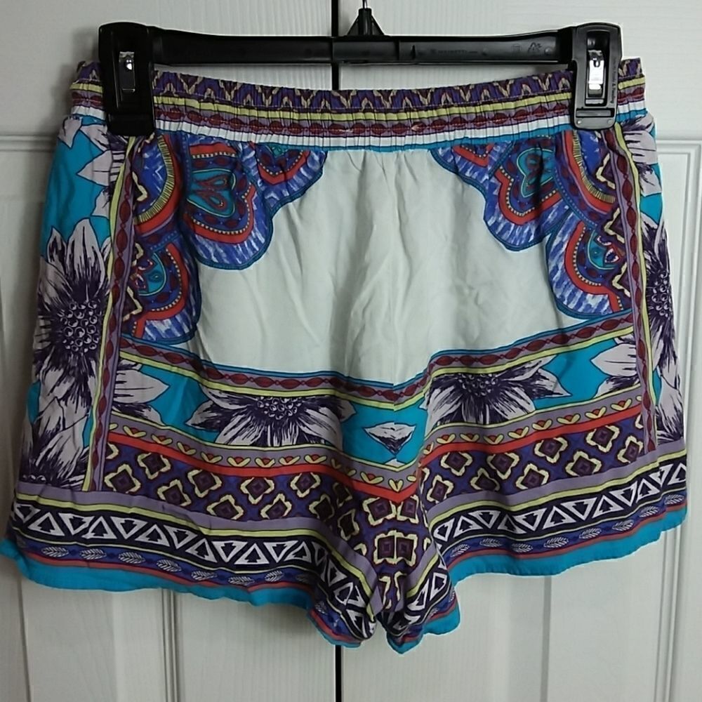 Peach Puff Drawstring Print Shorts Sz M - Picture 2 of 5